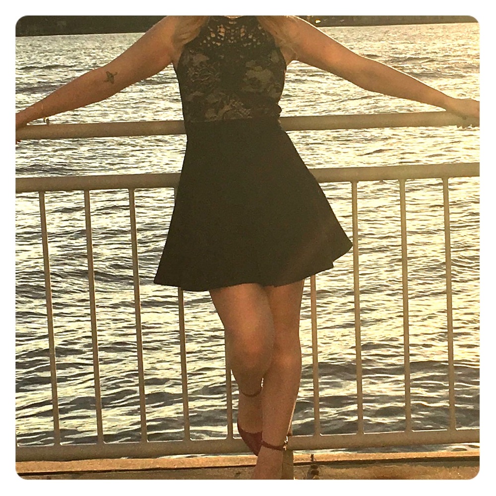 Fit and flare black dress